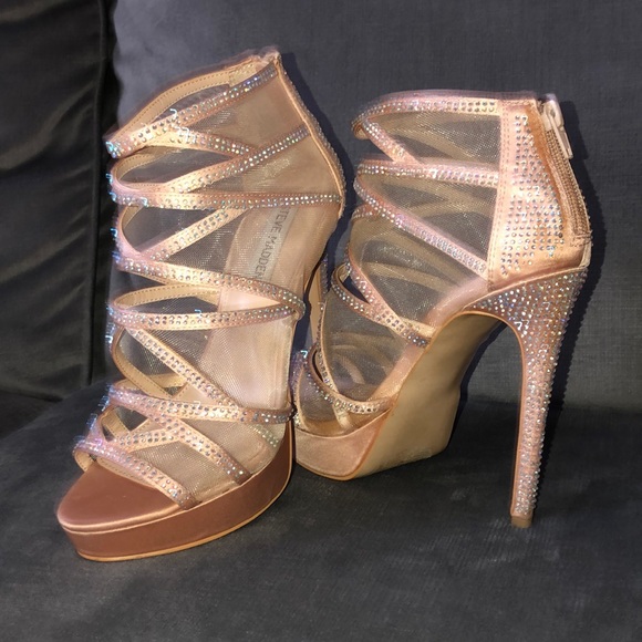 Steve Madden Nude Rhinestone Heels - Picture 5 of 7